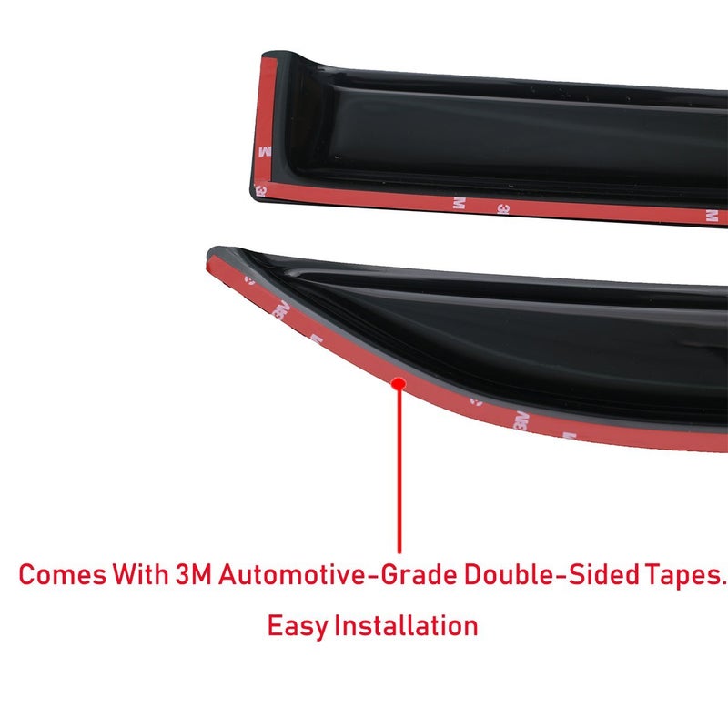 Lightronic Extra Durable Outside-Mount Auto Vent Window Visor, Fits 2005-2010 Jeep Grand Cherokee, UV Protection Rain Guard, Original Wind Deflector, No-Drill Easy Install, Dark Smoke, 4-Pcs - Image 4